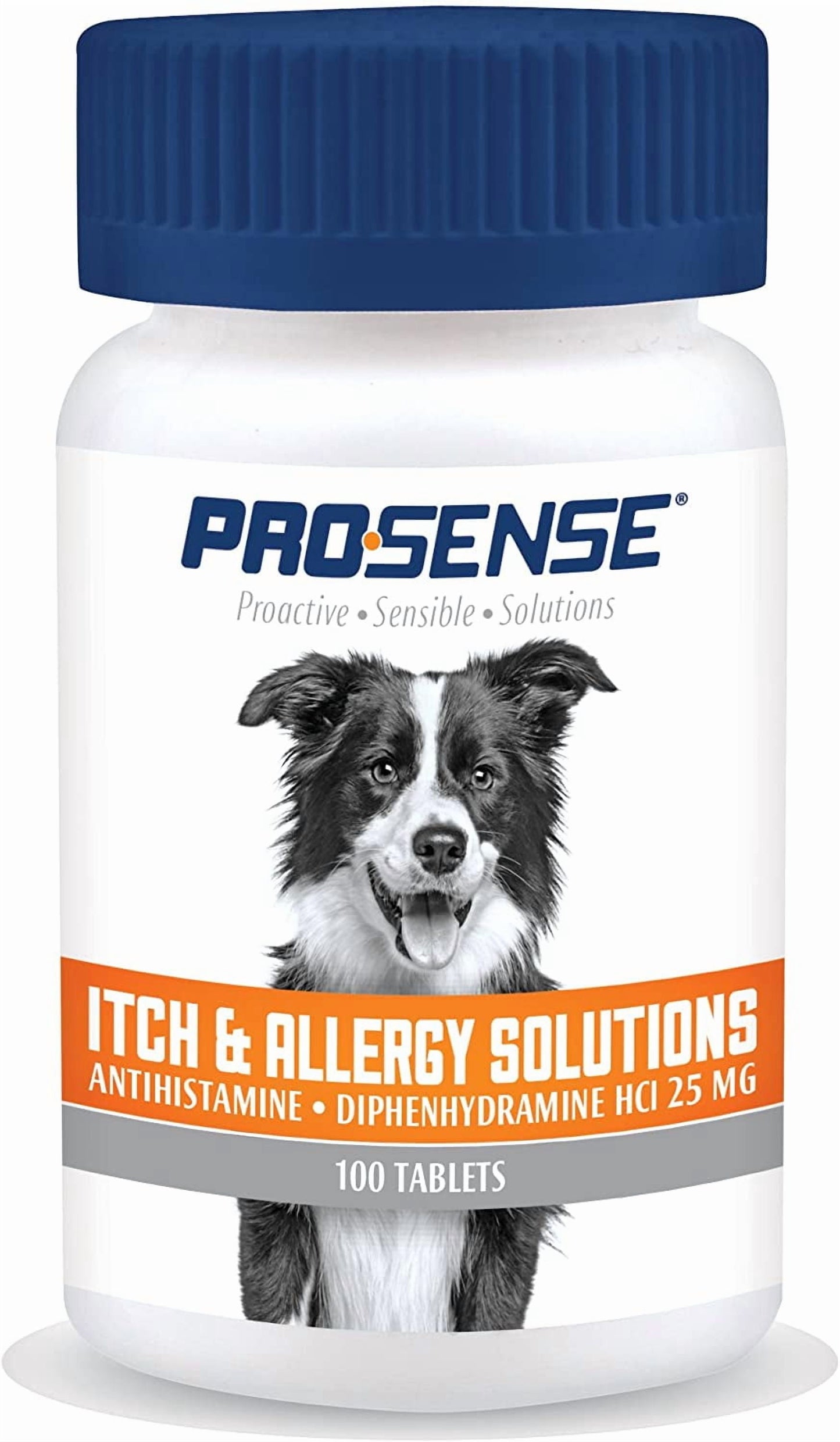 Pro-Sense Itch and Allergy Solutions for Dogs, Antihistamine, 100 Count