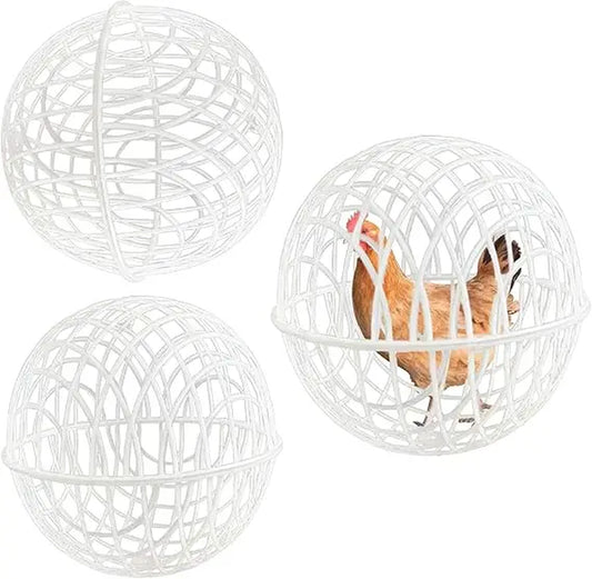 Ball Cage for Chickens,Movable 3 Pieces Chicken Orb Ball Cage Pet Safety Chicken Cage - Ball-Shaped Chicken Hamster Ball Cage Sa