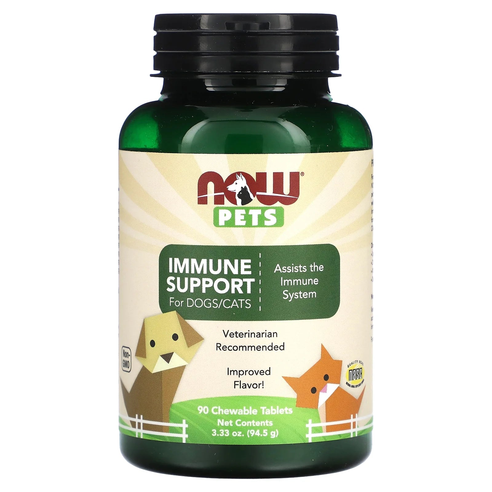Pet Health, Immune Support Supplement, Formulated for Cats & Dogs, NASC Certified, 90 Chewable Tablets