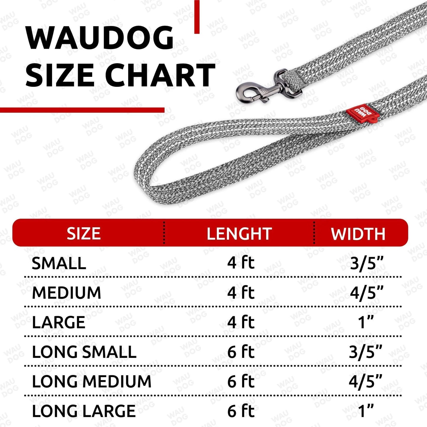 WAUDOG Recycled Cotton Dog Leash 6 Ft 10 Ft Eco Friendly Collar for Small Medium & Large Dogs Reflective Dog Leash for Medium Dogs Strong Leashes for Large Breed Dogs Puppy Leash for Small Dogs