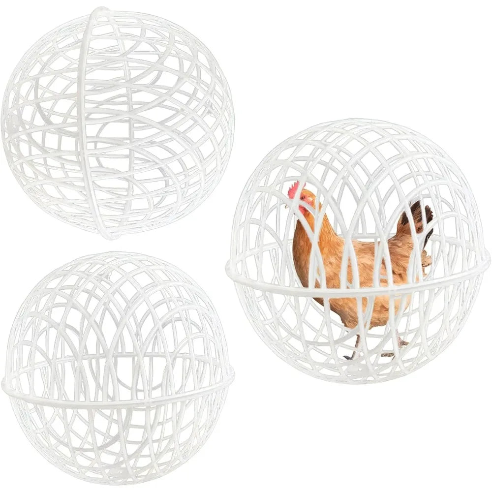 Ball Cage for Chickens,Movable 3 Pieces Chicken Orb Ball Cage Pet Safety Chicken Cage - Ball-Shaped Chicken Hamster Ball Cage Sa