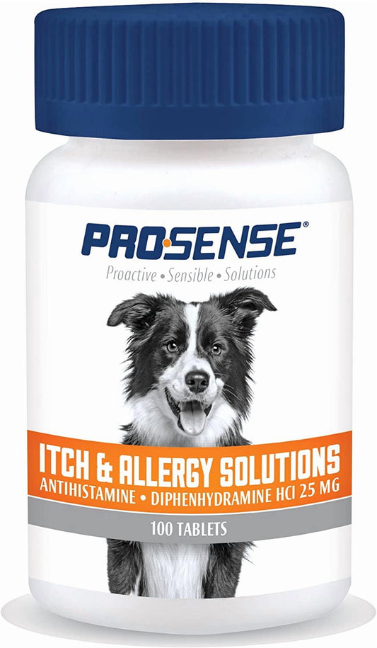 Pro-Sense Itch and Allergy Solutions for Dogs, Antihistamine, 100 Count