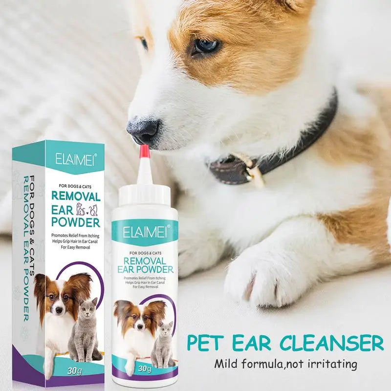 Pet Ear Powder Painless Hair Removal Powder Pet Health Care Ear Cleaner Odor Removal Pet Accessories for Dogs